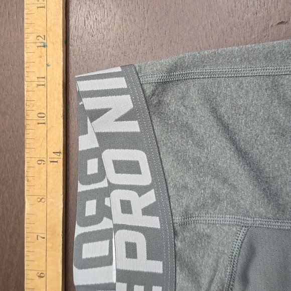 NIKE Kids Boys M Pro Gray Leggings Football Track Cold Gear - Picture 4 of 8